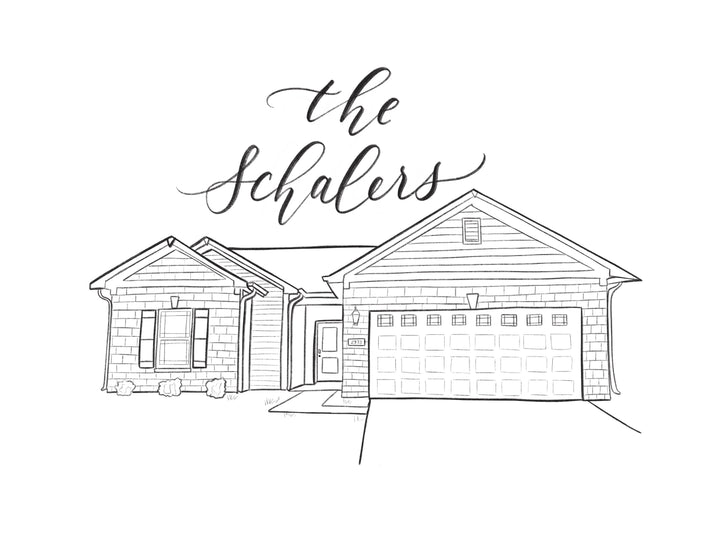 House Drawing / House Portait / outlet House Illustration / House Gift