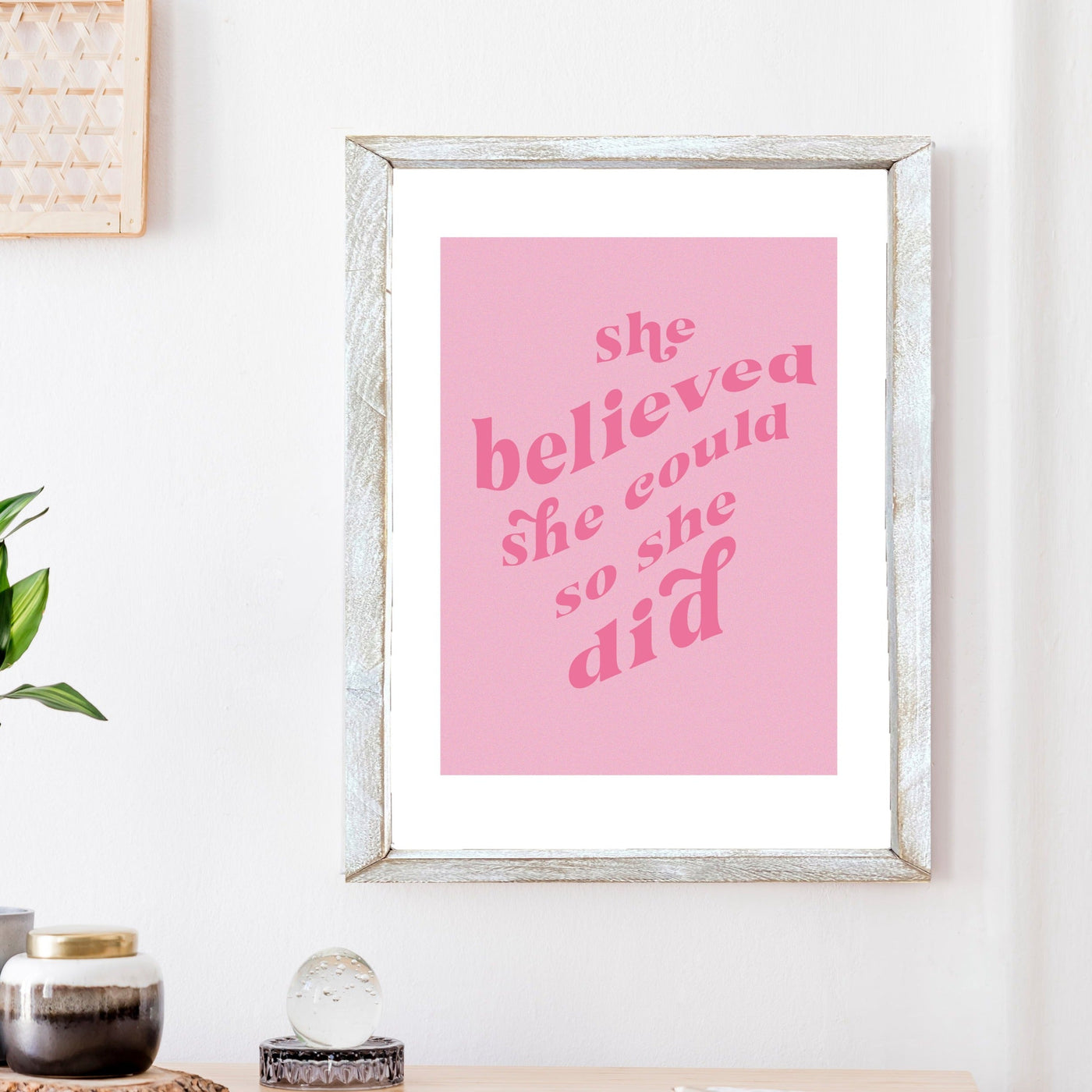 She Believed She Could So She Did Boho Wall Art Print - Mulberry Market Designs