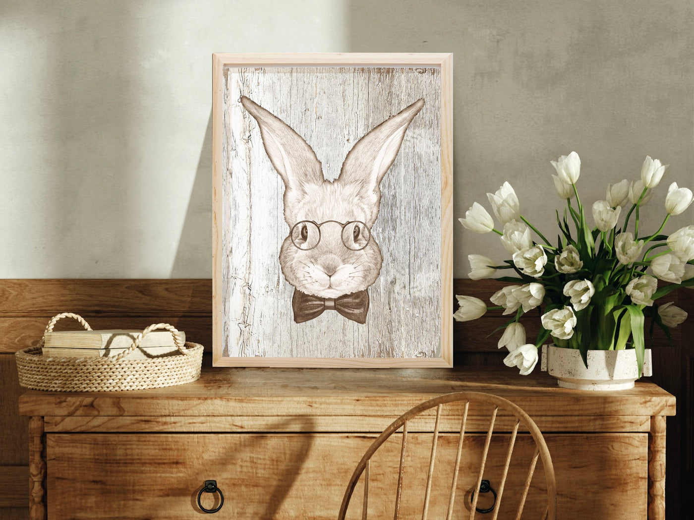 Mr. Hare Spring Rabbit Wall Art - Mulberry Market Designs