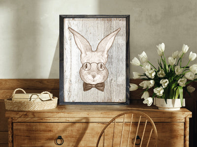 Mr. Hare Spring Rabbit Wall Art - Mulberry Market Designs