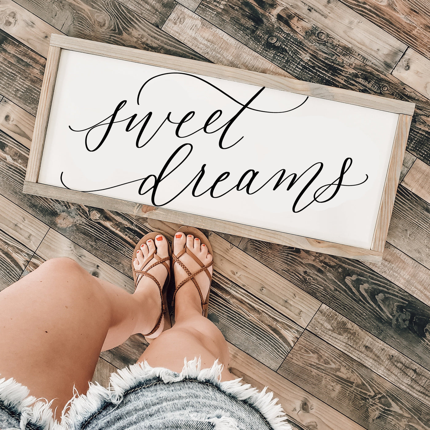 Sweet Dreams Wood Framed Sign - Mulberry Market Designs