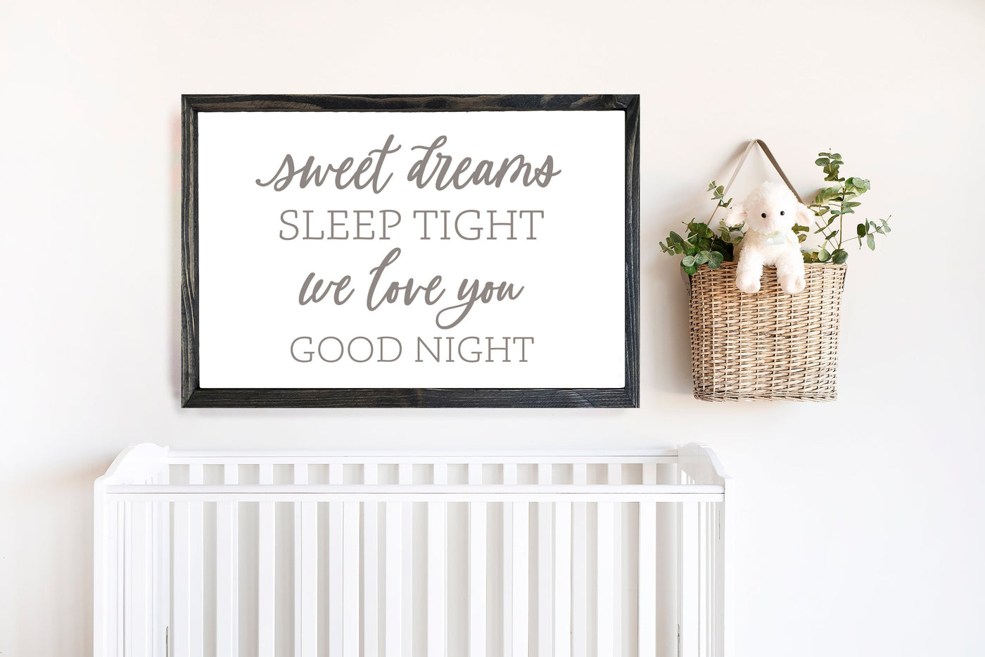 Sweet Dreams Sleep Tight Neutral Nursery Sign - Mulberry Market Designs