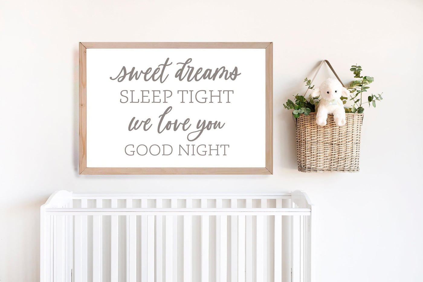 Sweet Dreams Sleep Tight Neutral Nursery Sign - Mulberry Market Designs