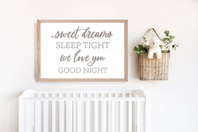 Sweet Dreams Sleep Tight Neutral Nursery Sign - Mulberry Market Designs