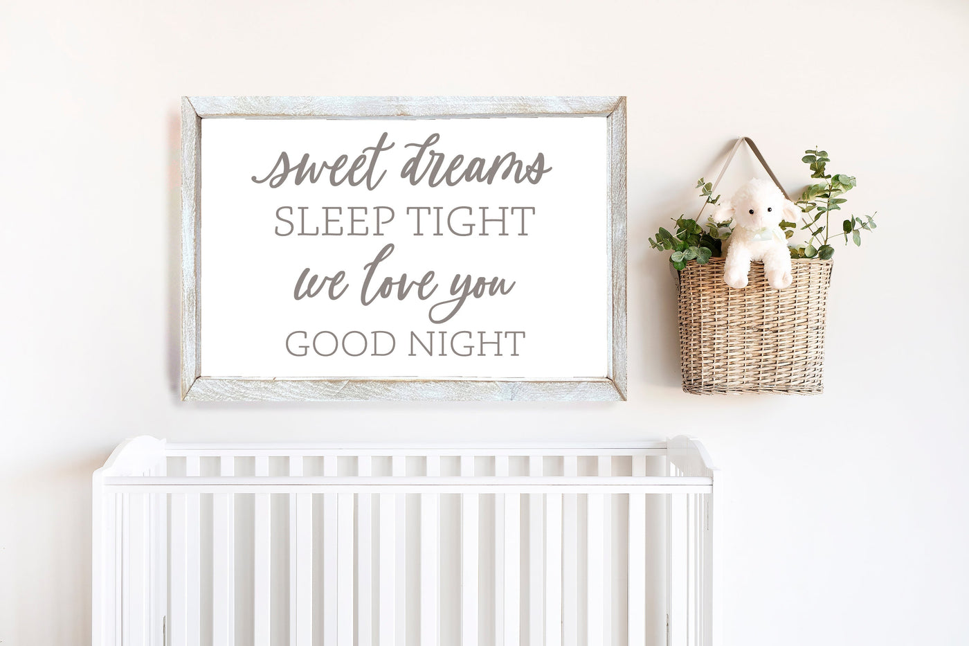 Sweet Dreams Sleep Tight Neutral Nursery Sign - Mulberry Market Designs