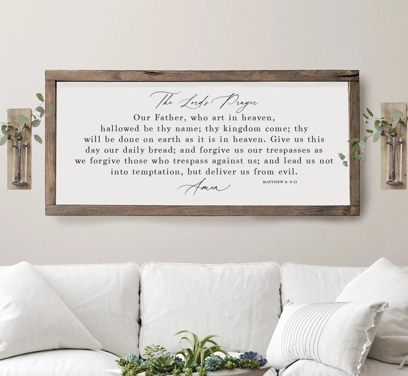 The Lord's Prayer Matthew 6:9-13 Wood Sign - Mulberry Market Designs