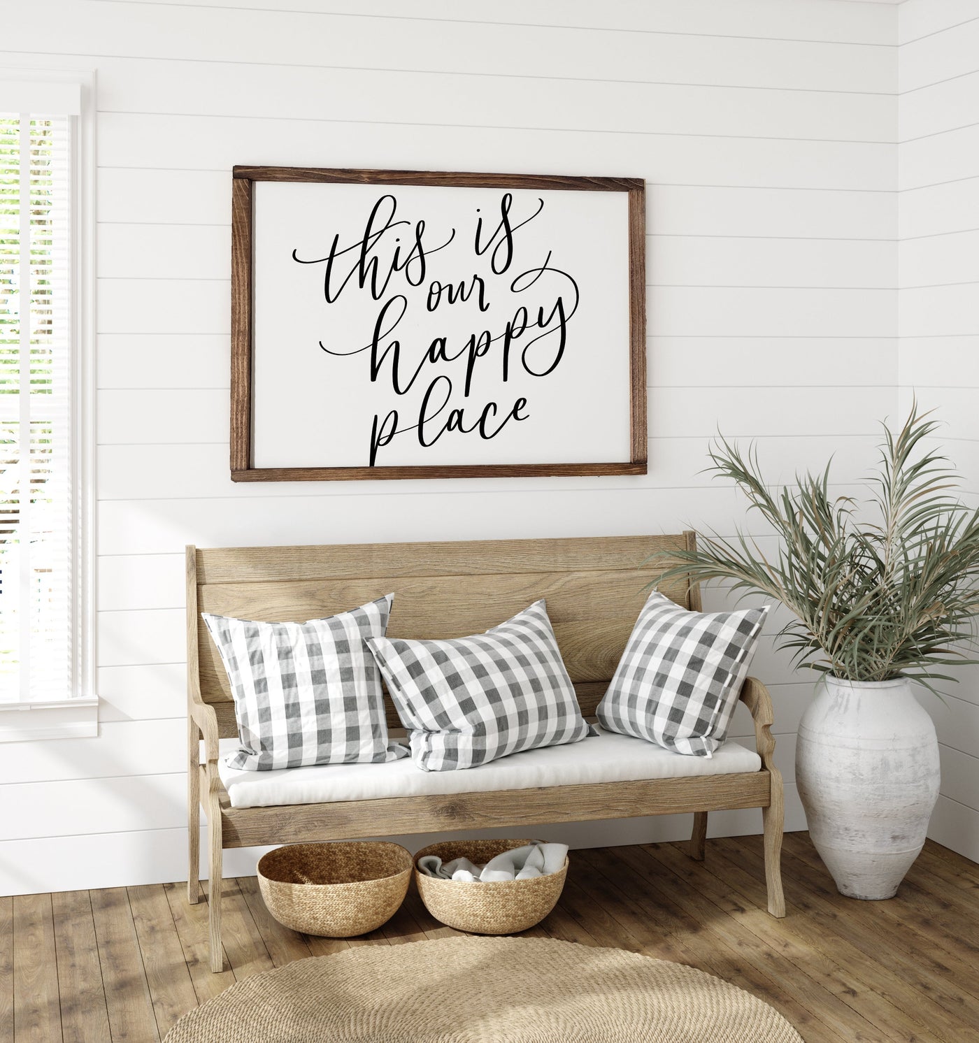 This Is Our Happy Place Wood Framed Sign - Mulberry Market Designs