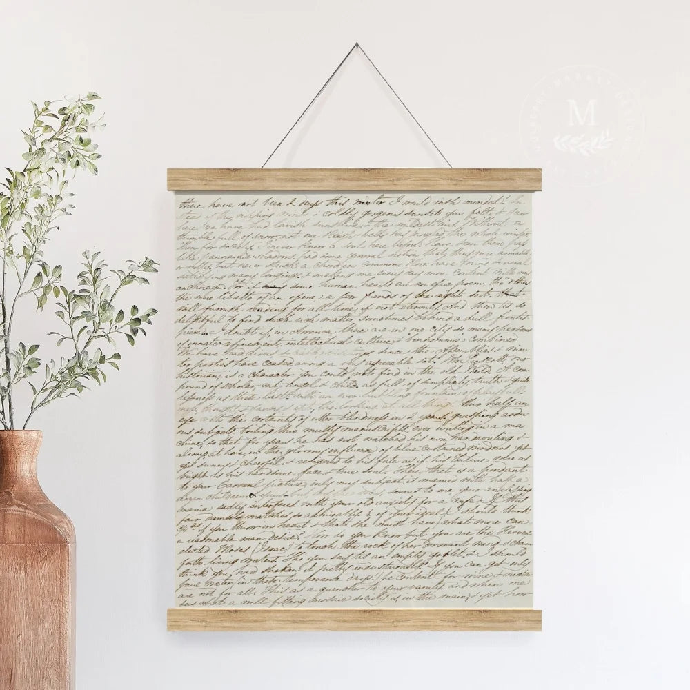 Vintage Handwritten Letter Tapestry Canvas Wall Decor Hanging