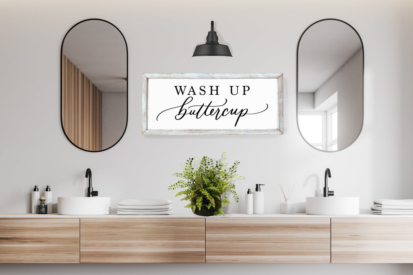 Wash Up Buttercup Bathroom Sign