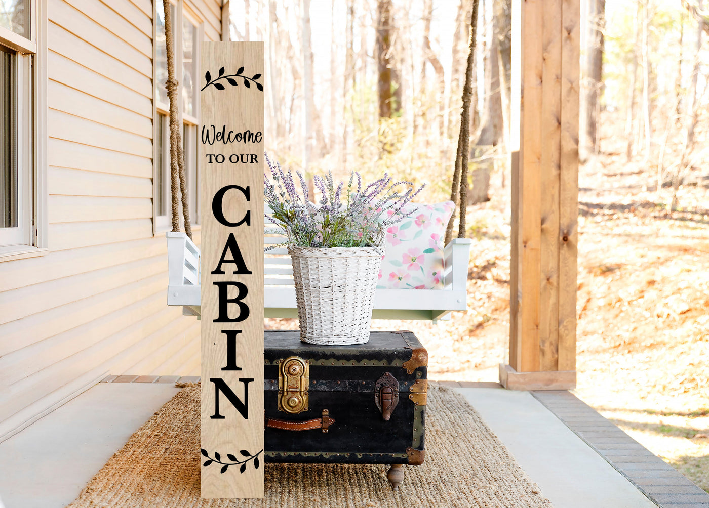 Welcome To Our Cabin Wood Porch Sign