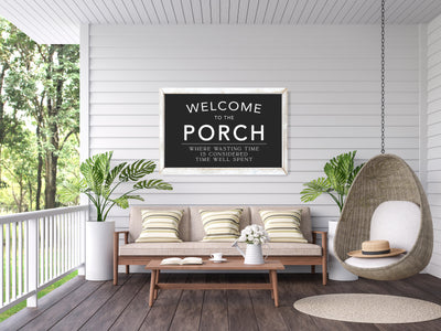 Welcome to the Porch Farmhouse Wood Sign - Mulberry Market Designs